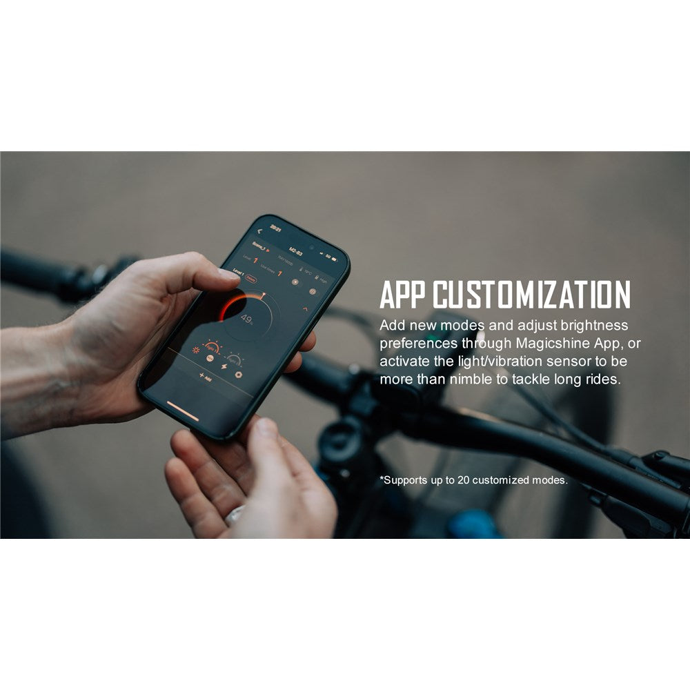MAGICSHINE Front Light - RAY 1600 Bluetooth - Garmin Bar Mount & Go-Pro Adapter - IPX6 USB-C