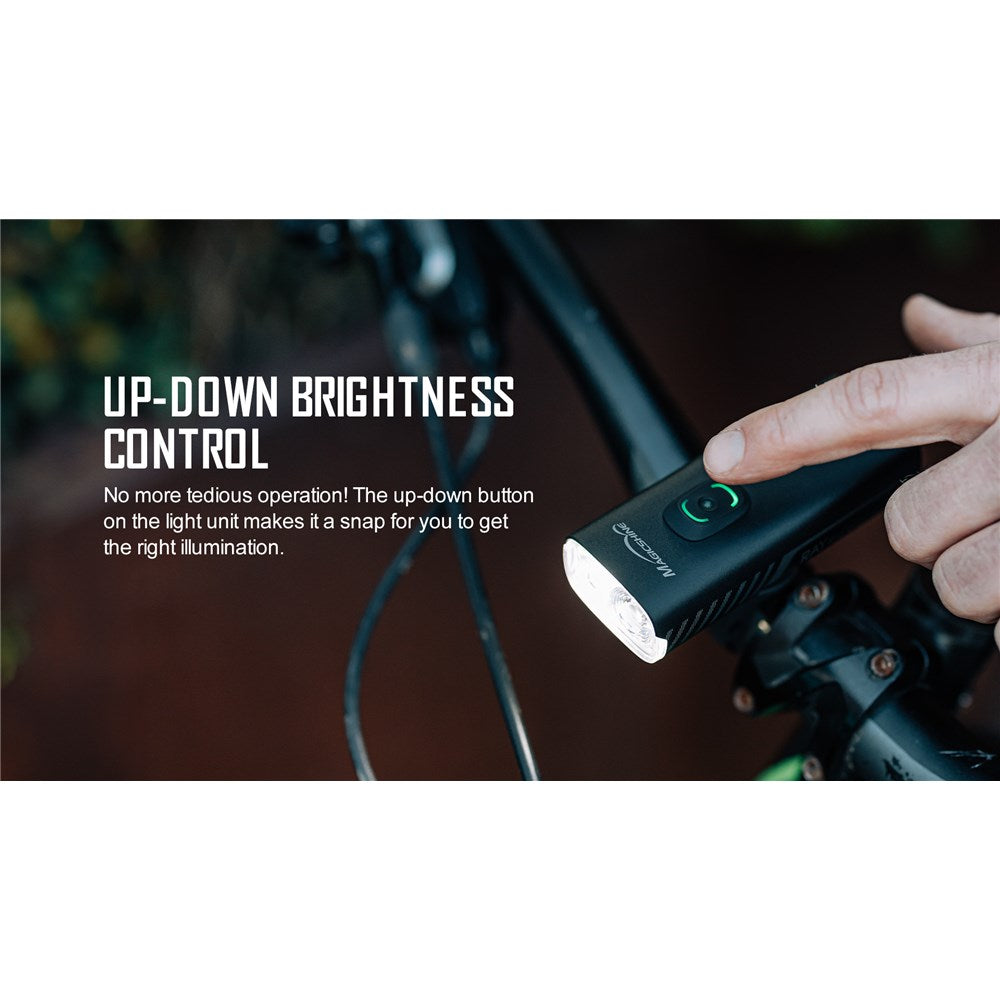 MAGICSHINE Front Light - RAY 1600 Bluetooth - Garmin Bar Mount & Go-Pro Adapter - IPX6 USB-C