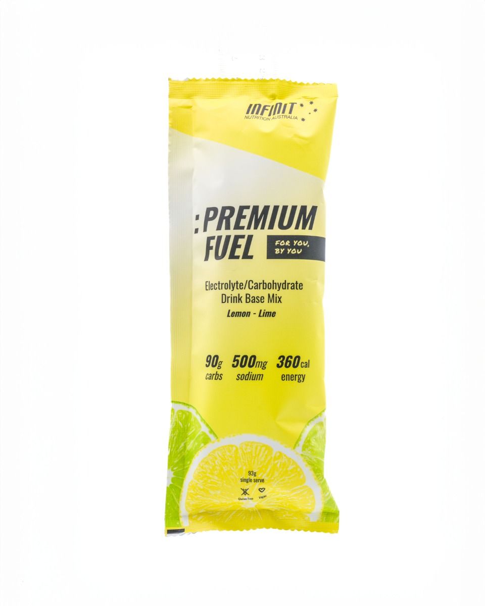 INFINIT NUTRITION Premium Fuel 90g Carbs - Single Serve Box of 10 Lemon Lime flavour