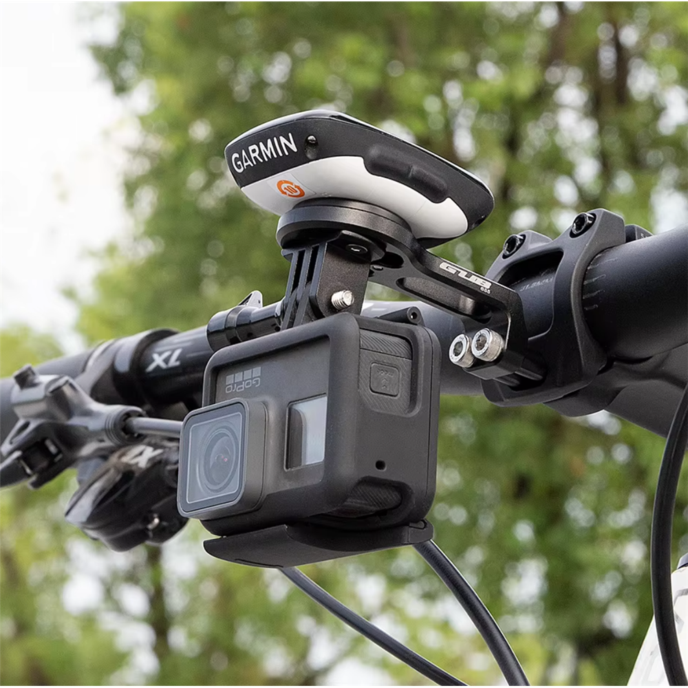 GUB Aluminium Computer Holder& GoPro (Garmin, Wahoo/ Bryton / Cateye)