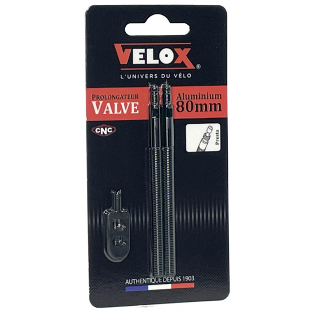 VELOX Valve Extenders - Black 80mm