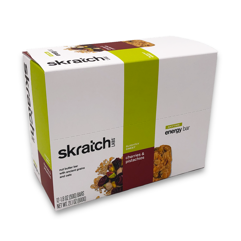 SkratchLabs Energy Bar Sport Fuel - Cherries & Pistachios - 12 Pack - 50g each (858690007270)
