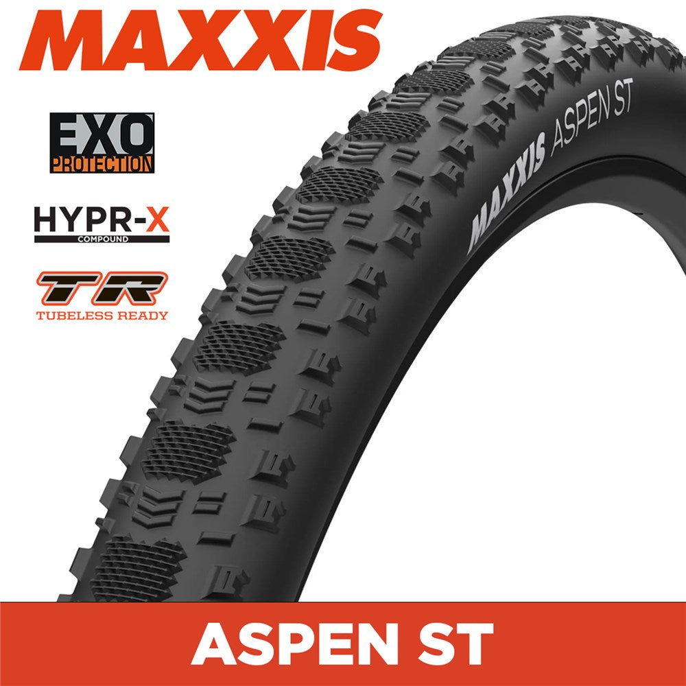 MAXXIS GRAVEL - ASPEN ST - 700X55C - HYPR-X / EXO / TR - Foldable 120 TPI E50