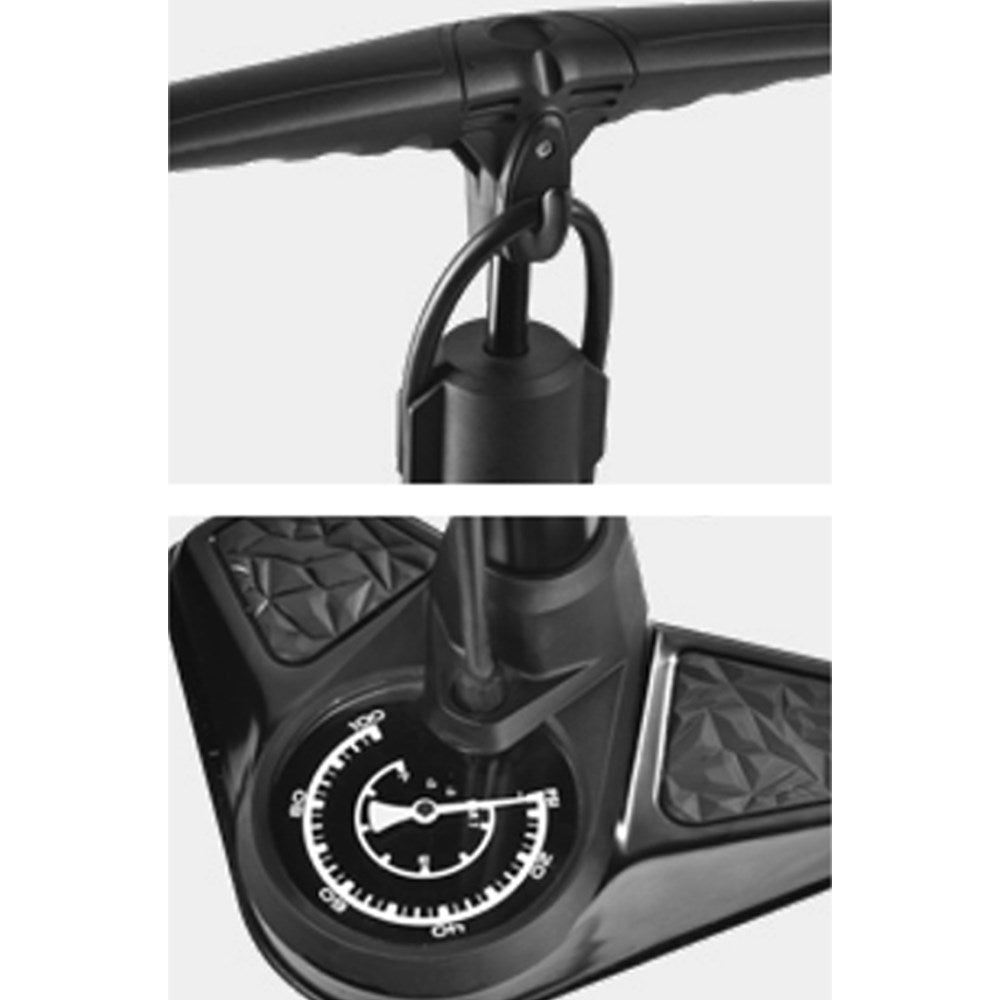 QBP Floor Pump - Air Boss - Steel Barrel - Steel Base - Large Gauge - Twin Head Valve - 120 Psi