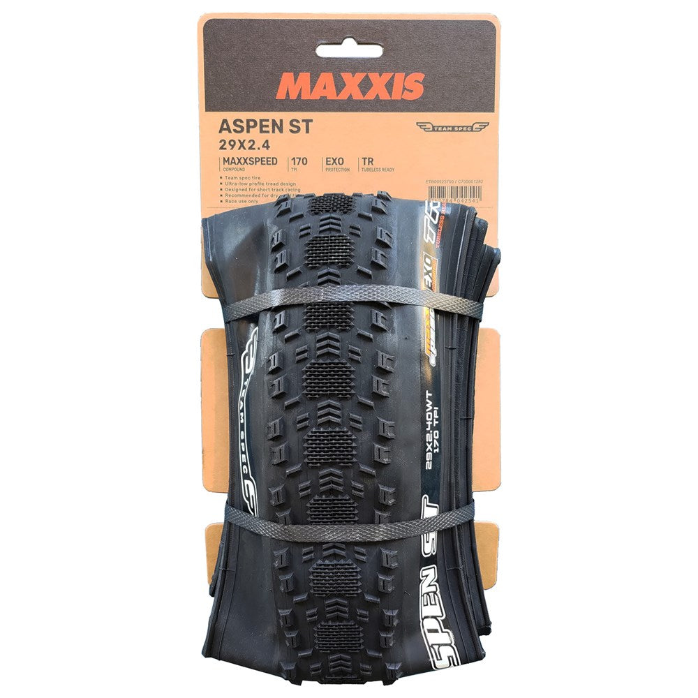 MAXXIS Aspen ST Team Spec - 29 X 2.25 - Folding TR - EXO 170 TPI - MaxxSpeed XC - Black