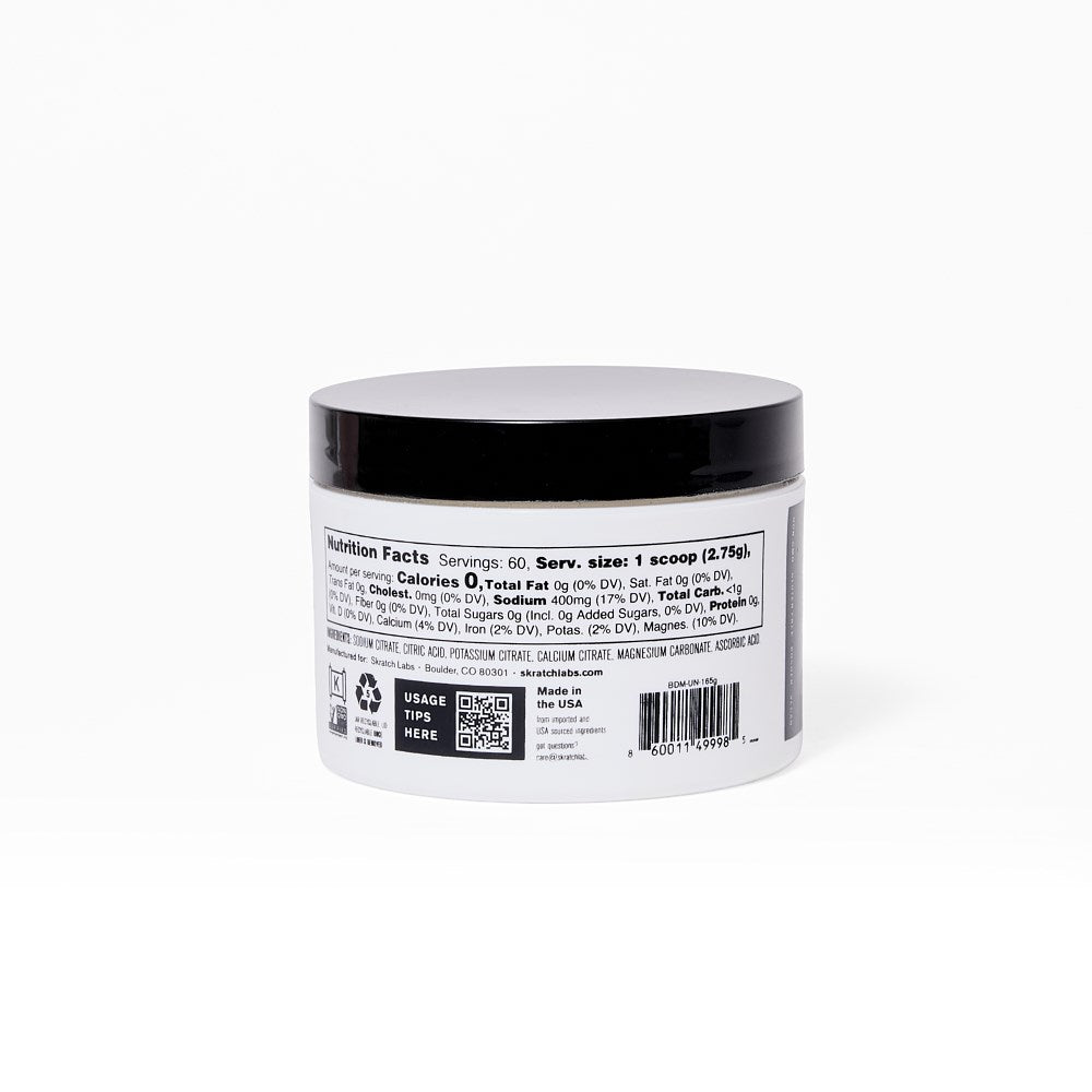 SkratchLabs Electrolyte Booster Drink Mix - Unflavoured - 165g - 60 Serving Jar