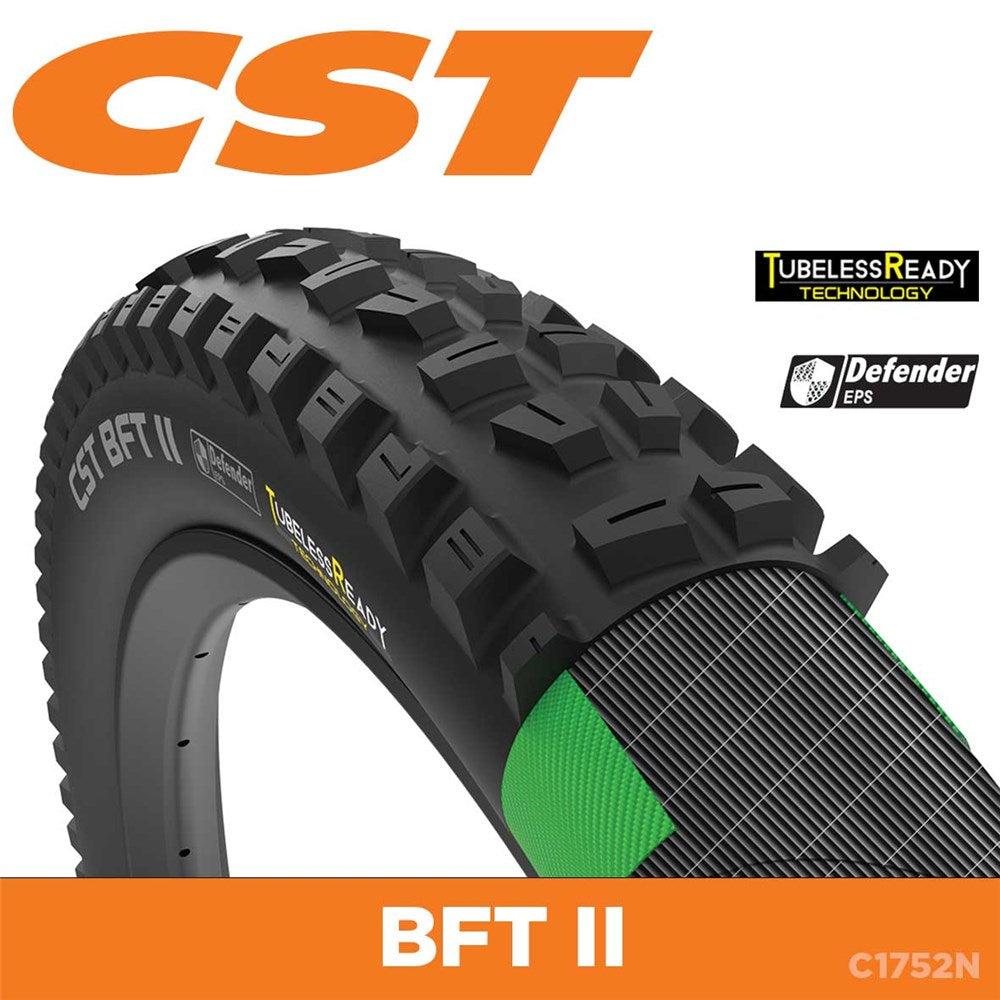 CST Tyre BFT II - 29 x 2.6 - Folding 60 TPI - Dual Compound - Defender EPS - Tubeless Ready - C1752N
