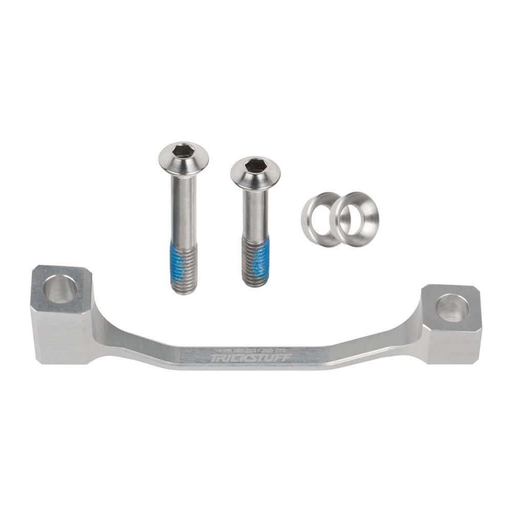 Trickstuff Brake Adapter - Postmount Brake for 23mm Larger Rotor - Inc Titanium Bolts - Silver