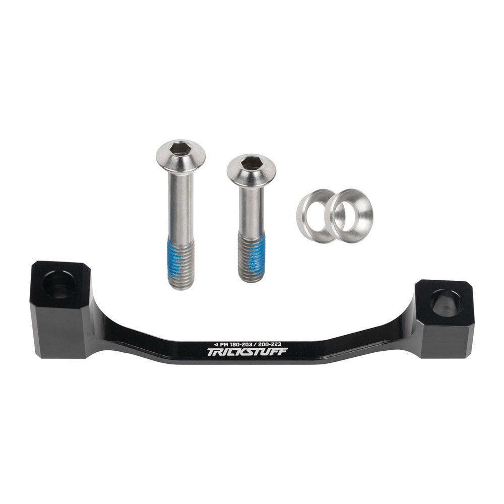 Trickstuff Brake Adapter - Postmount Brake for 23mm Larger Rotor - Inc Titanium Bolts -  Black