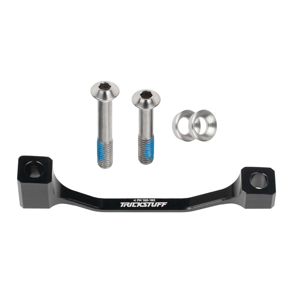 Trickstuff Brake Adapter - Postmount Brake for 20mm Larger Rotor 160-180mm - Inc Titanium Bolts - Black
