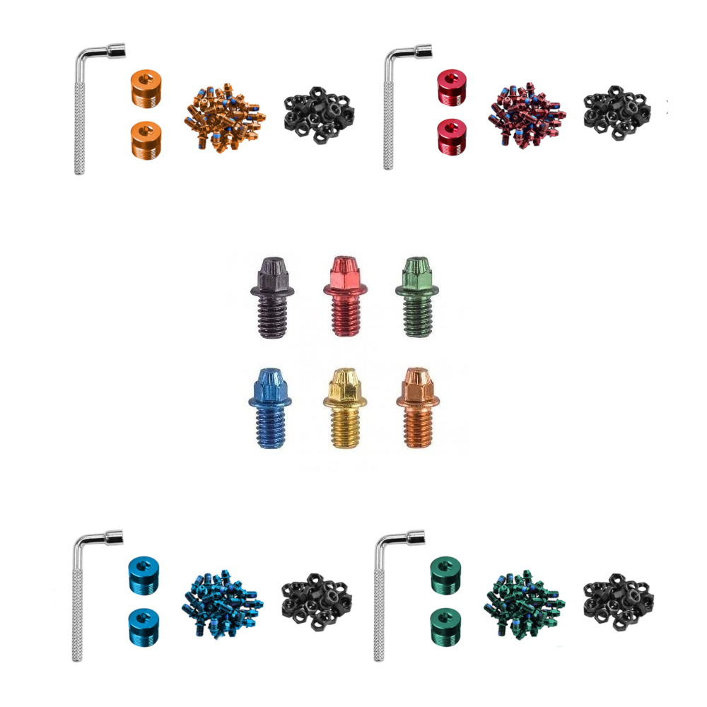 FUNN Stud Kit - Black Magic - Blue (Stud And Nuts 32Pcs - Side Cap 2Pcs - 4mm Wrench)