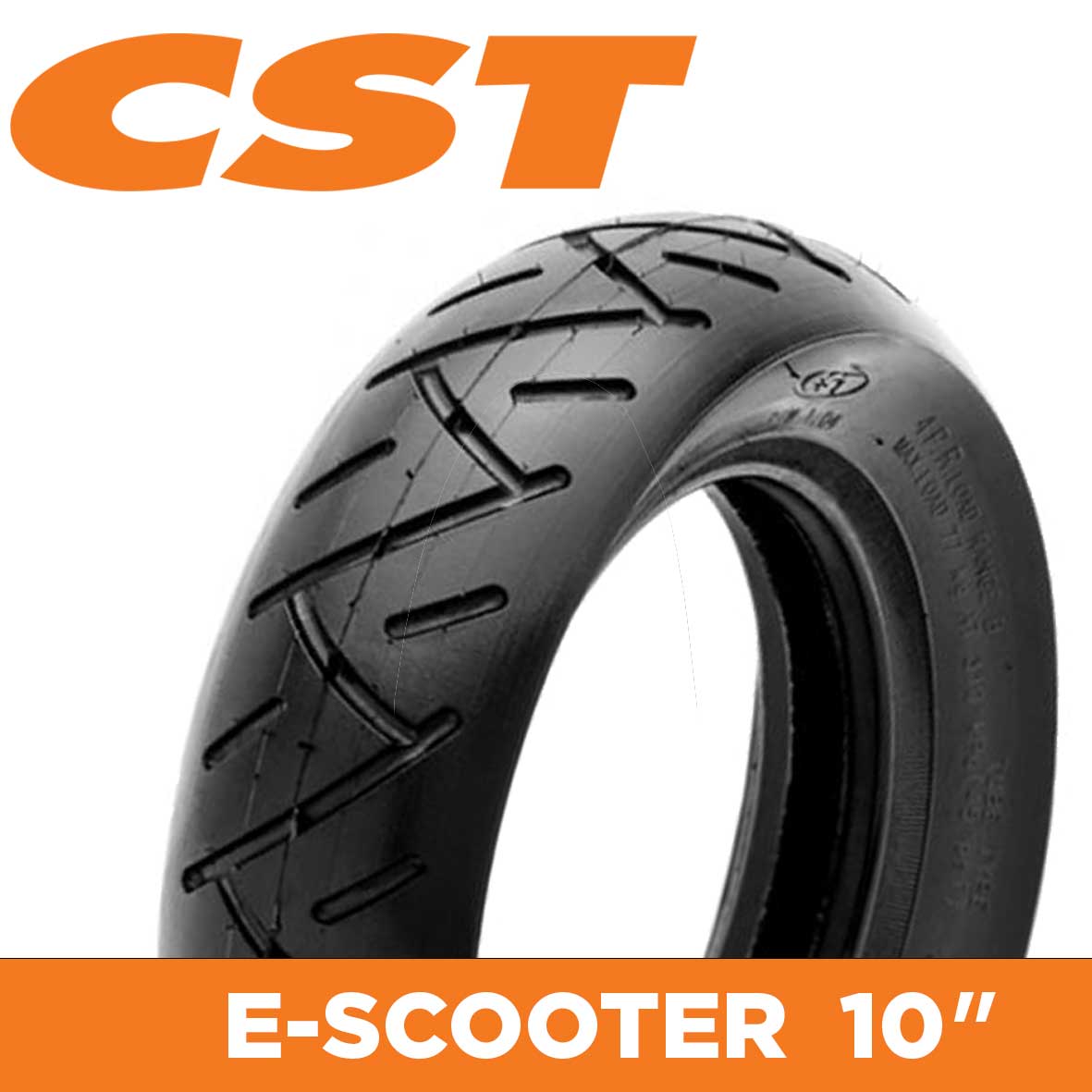 CST Tyre E-Scooter - 10 x 2.50 - Rim Size 6.00 x 1.04 - Sectional Width 61mm - Tube Type - 77kg Load Rating - C9336