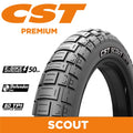 CST Tyre Scout - 20 x 4.0 - Wire 60 TPI - 1675g - Single Compound - 115kg Load Rating -  EBike 50km/h  Approved - Defender Mix 1.5mm - CEB01