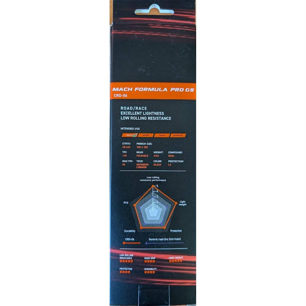 CST Tyre Mach Formula Pro G5 - 700 x 28 - Folding 120TPI - 310g - Dual Compound - Tubeless Ready - Defender EPS - CRD06
