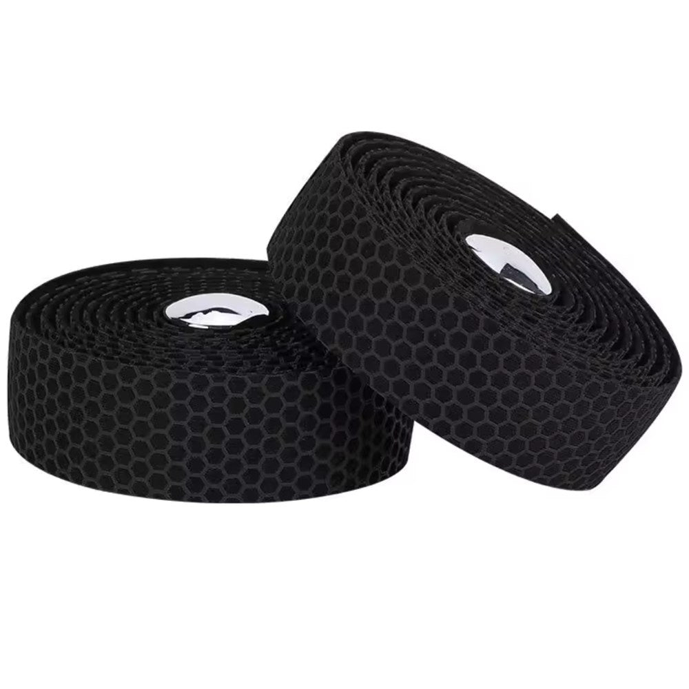 Cyclehaus PU Bar Tape With Silicon Honeycomb Weave Top - Black