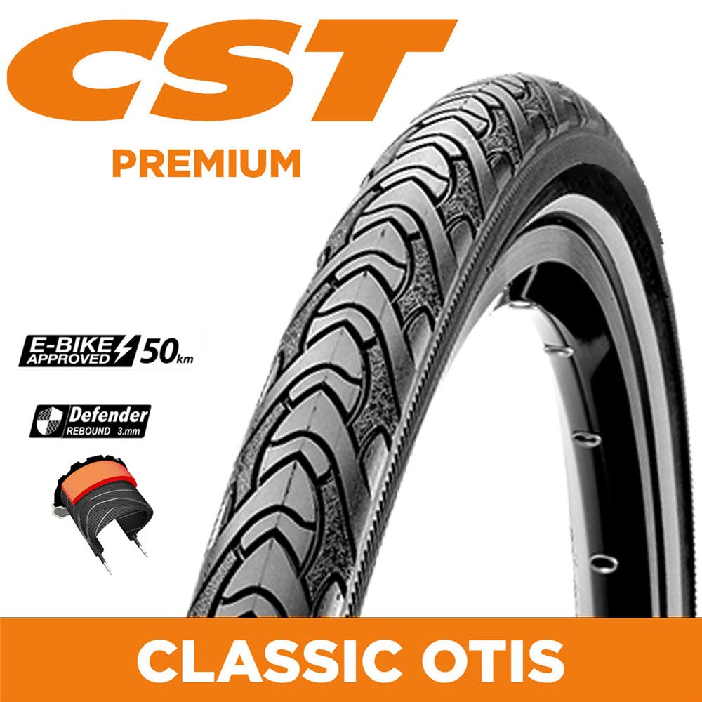 CST Tyre Classic Otis - 700 x 40 - Wire 30 TPI - Dual Compound - Defender Rebound 3mm - Reflective Strip - E-Bike Approved - C1777