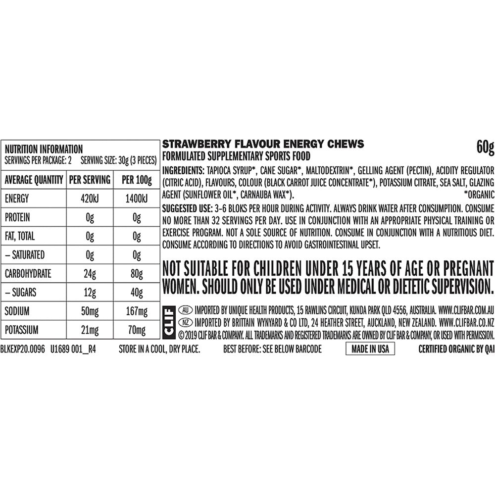 CLIF Bloks Energy Chews Strawberry