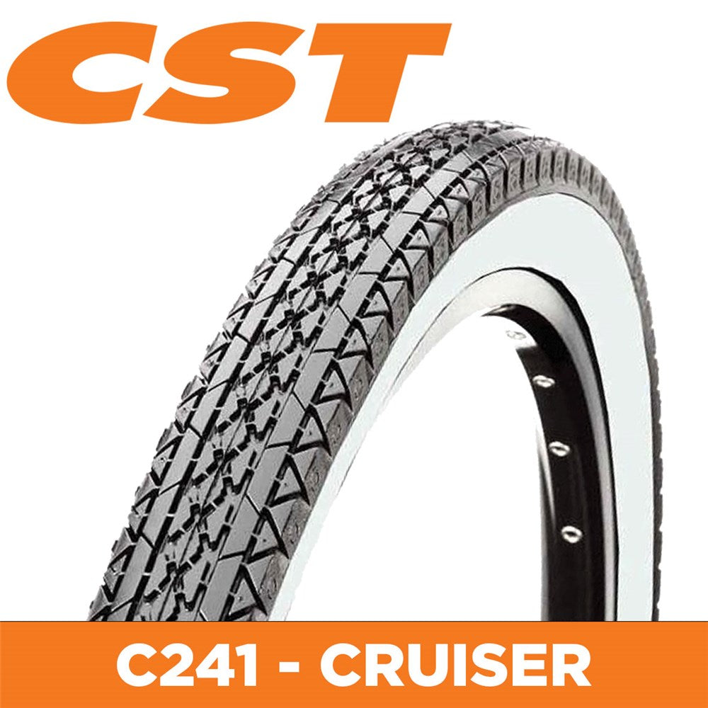 CST Tyre Cruiser Tread - 26 x 2.125 - White Wall - C241