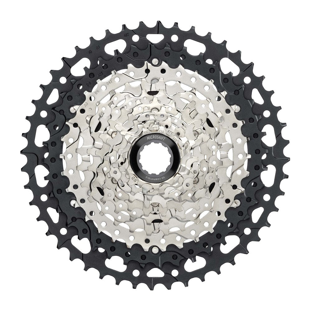 MICROSHIFT Cassette - CS-EG107 Advent MX - 10 Speed HG Ebike Rated - 11-48T - Steel / Alloy - Nickel