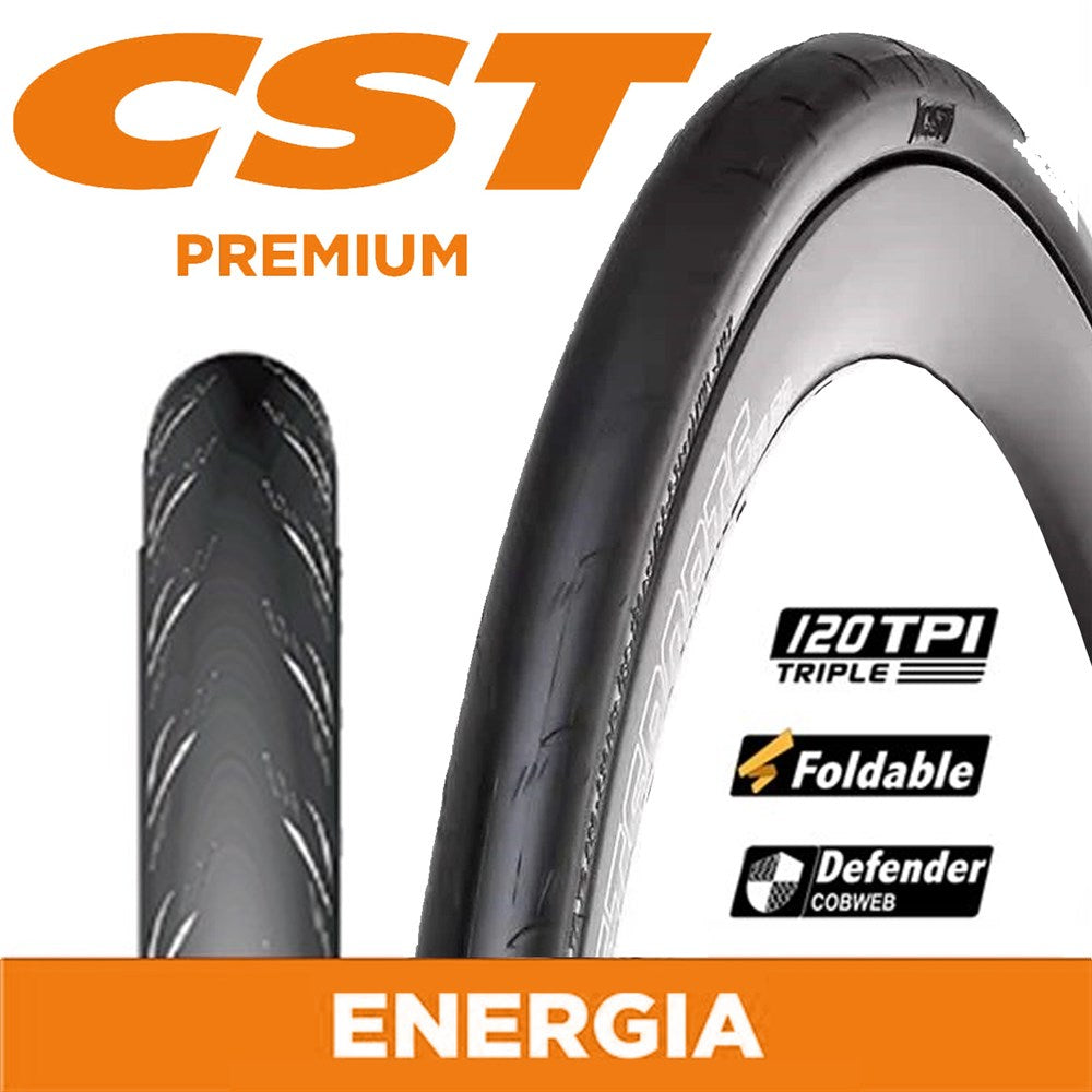 CST Tyre Energia - 700 x 28 - Folding 120 TPI - 300g - Dual Compound - Defender EPS - C3045