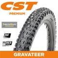 CST Tyre Gravateer - 27.5 x 2.5 - Folding 60 TPI - Dual Ply DH Casing - 1350g - 3C triple Compound - Tubeless - Defender EPS - CMT-03