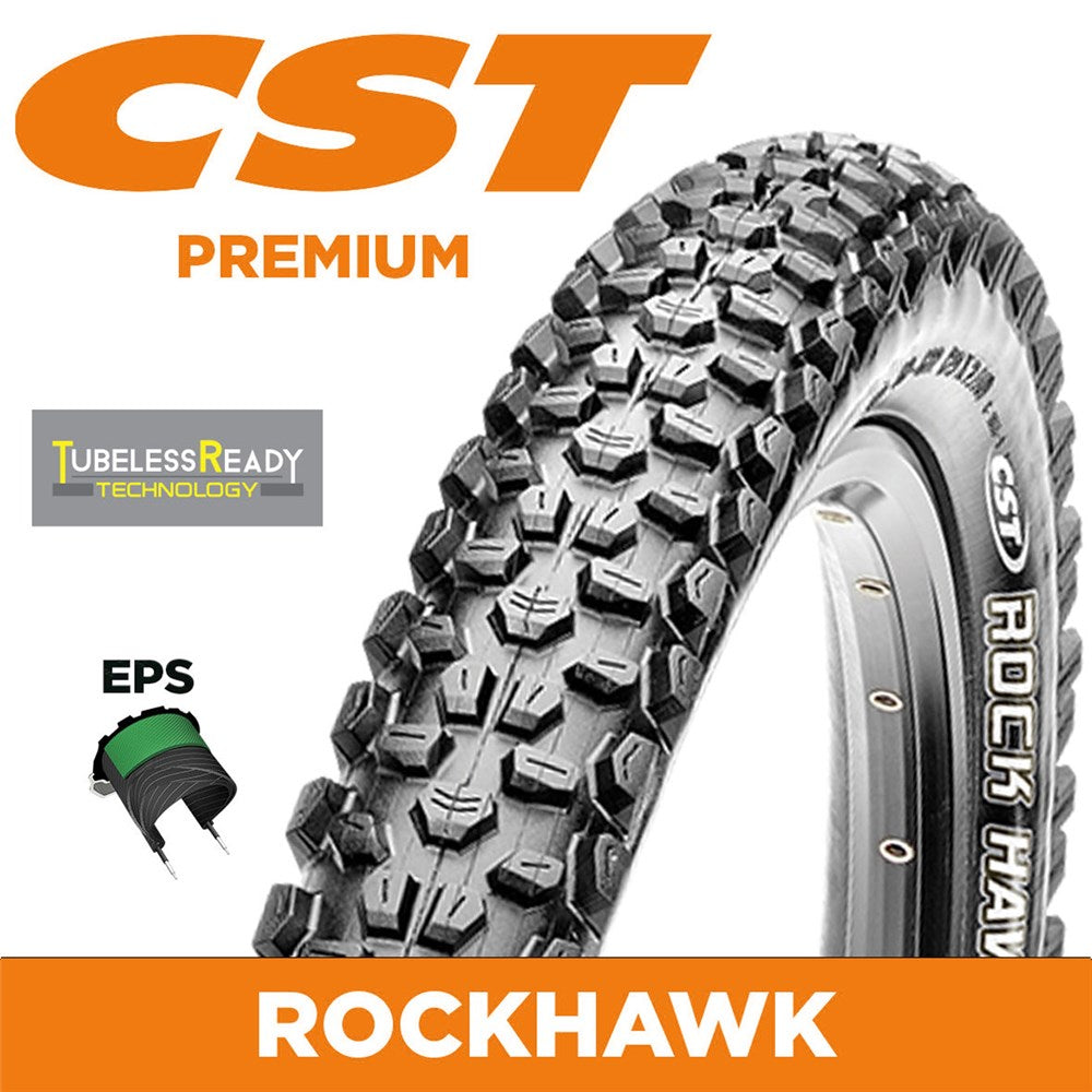CST Tyre Rockhawk - 29 x 2.40 - Folding 60 TPI - 955g - Dual Compound - Tubeless Ready - Defender EPS - C1844