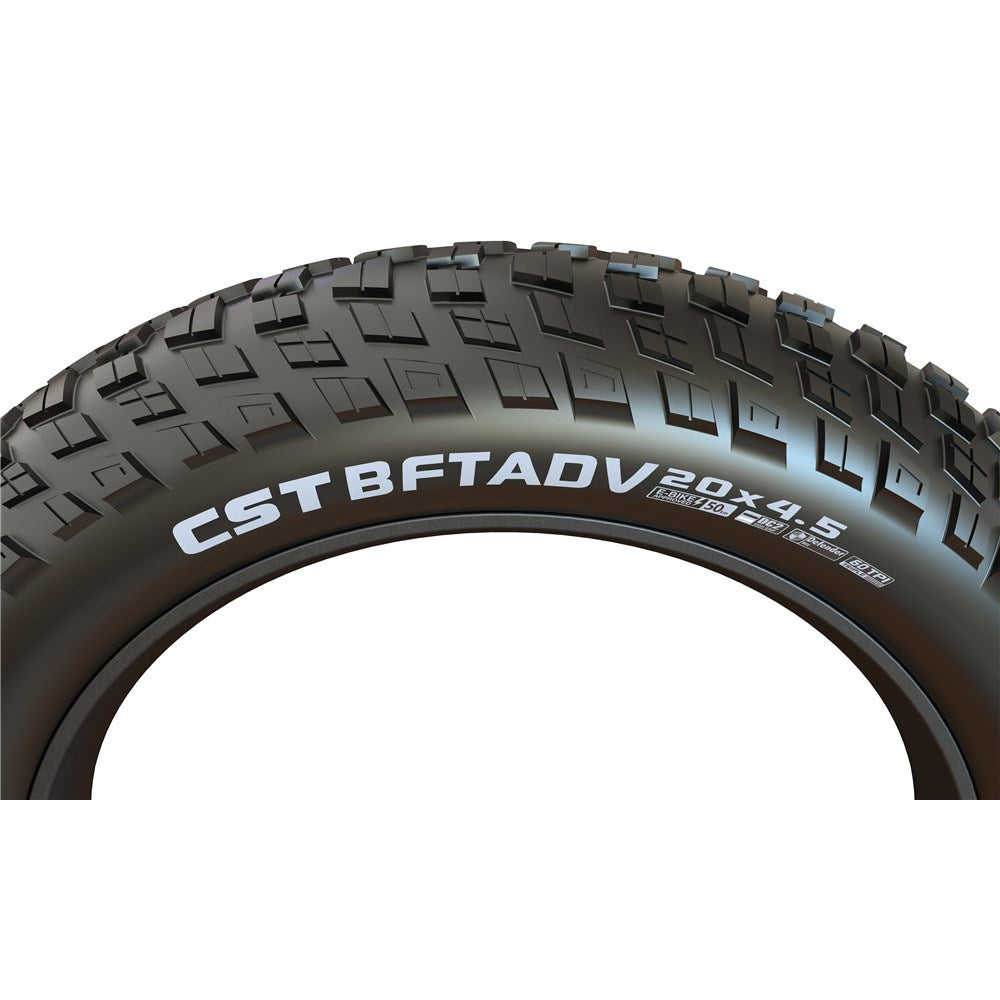 CST Tyre BFT ADV - 20 x 4.5 - Wire 60 TPI - 1693g - Single Compound - 115kg Load Rating -  EBike 50km/h  Approved - Defender Mix - CMT12
