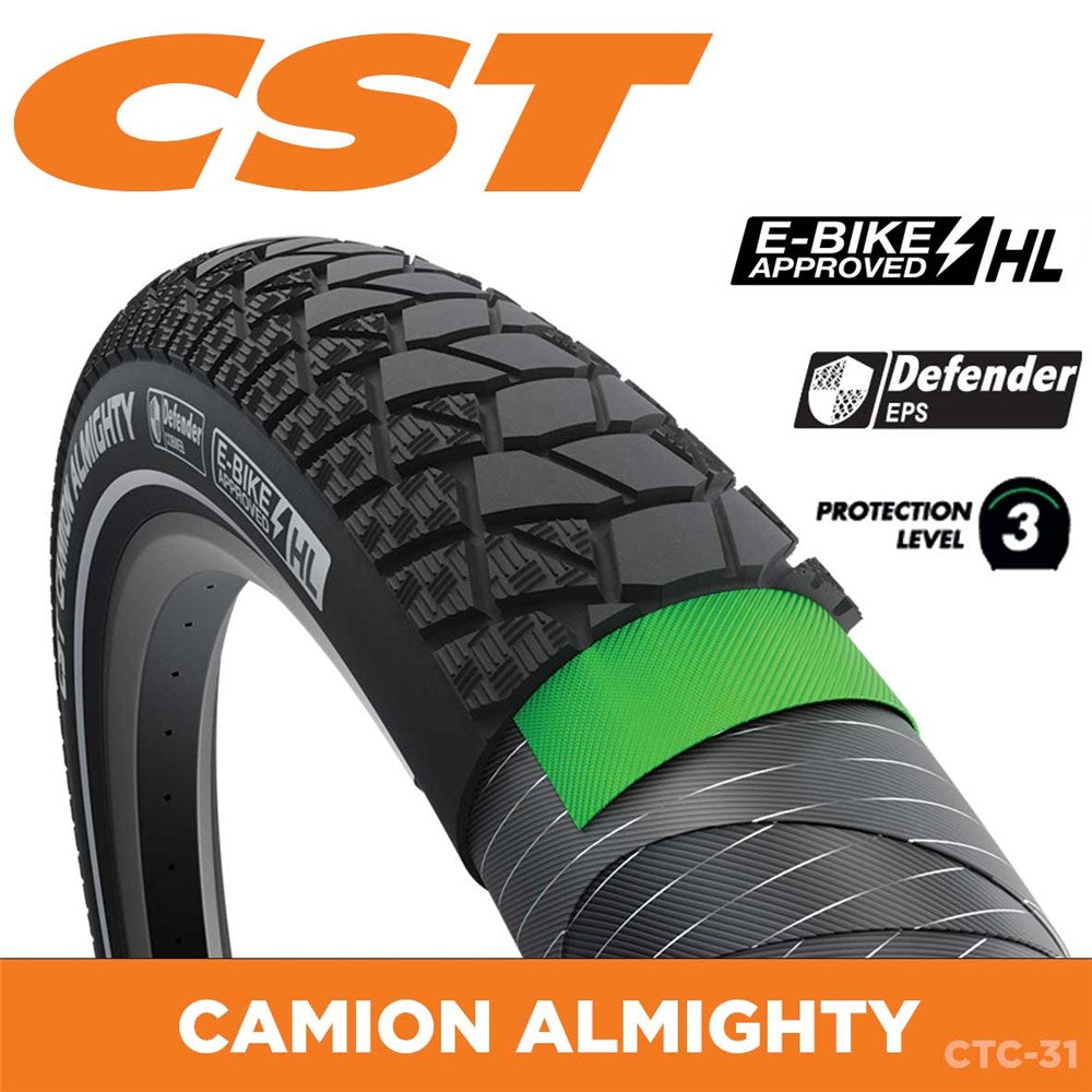 CST Tyre Camion Almighty 26 x 2.4 - Wire 60 TPI - 1500g - Dual Compound - 160kg Load Rating - E-Cargo Rated - High Load Rated - Defender EPS - HL20 - CTC-31
