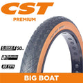 CST Tyre Big Boat - 20 x 4.0 - Wirebead 60 TPI - 941g - Single Compound - 115kg Load Rating - EBike 50km/h Approved - Defender Mix 1.5mm - Tan Wall - CTC06