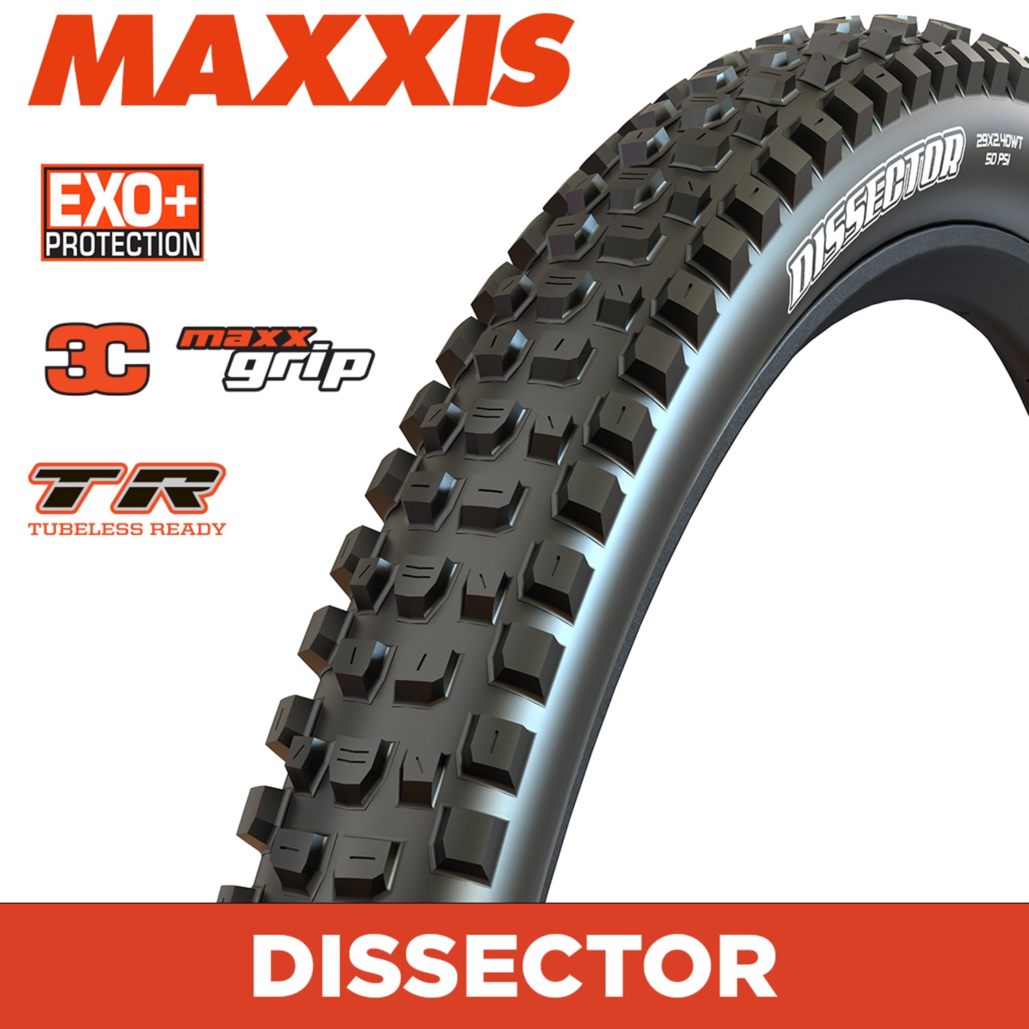 MAXXIS MOUNTAIN - DISSECTOR - 29x2.40 - 3C MaxxGrip / EXO+ / TR - Foldable 60 TPI E25