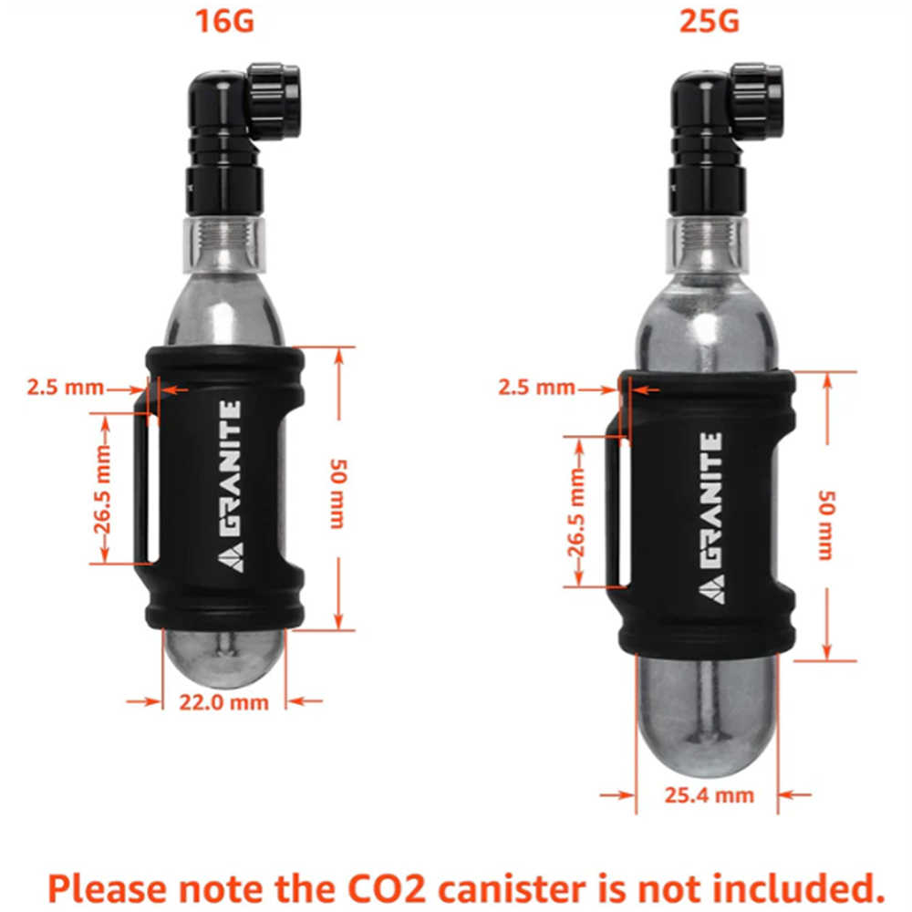 GRANITE PUNK - CNC CO2 inflator with silicone sleeve for 25g canister