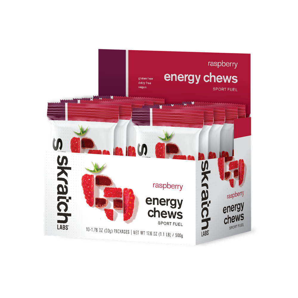 SkratchLabs Energy Chews Sport Fuel - Raspberry - Single Serving 10 Pack