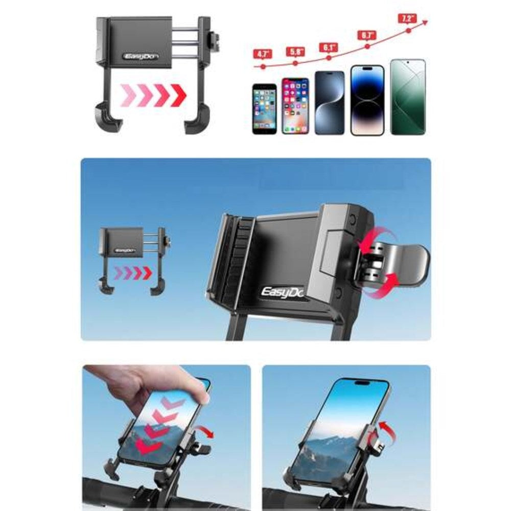 EasyDo Aluminium Anti-Shake Universal Phone Holder - Headset Mounted EDP-011A