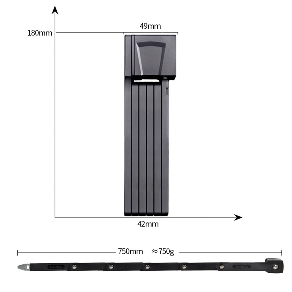 ETook 480 Folding Key 750mm x 4mm - Large - 9T Shear Resistant - Level Rating 4 - Sold Secure rated
