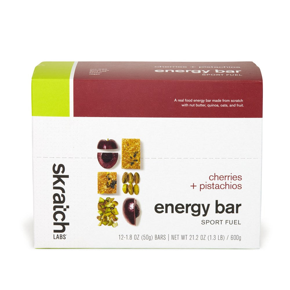 SkratchLabs Energy Bar Sport Fuel - Cherries & Pistachios - 12 Pack - 50g each (858690007270)