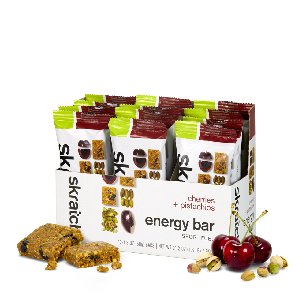 SkratchLabs Energy Bar Sport Fuel - Cherries & Pistachios - 12 Pack - 50g each (858690007270)
