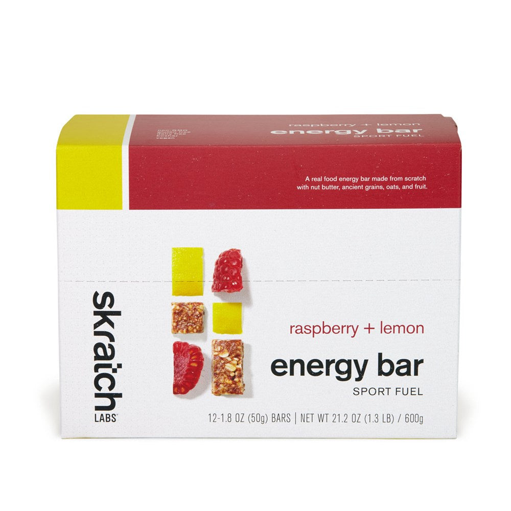 SkratchLabs Energy Bar Sport Fuel - Raspberries & Lemons - 12 Pack - 50g each (858690007461) - best Before July 2nd