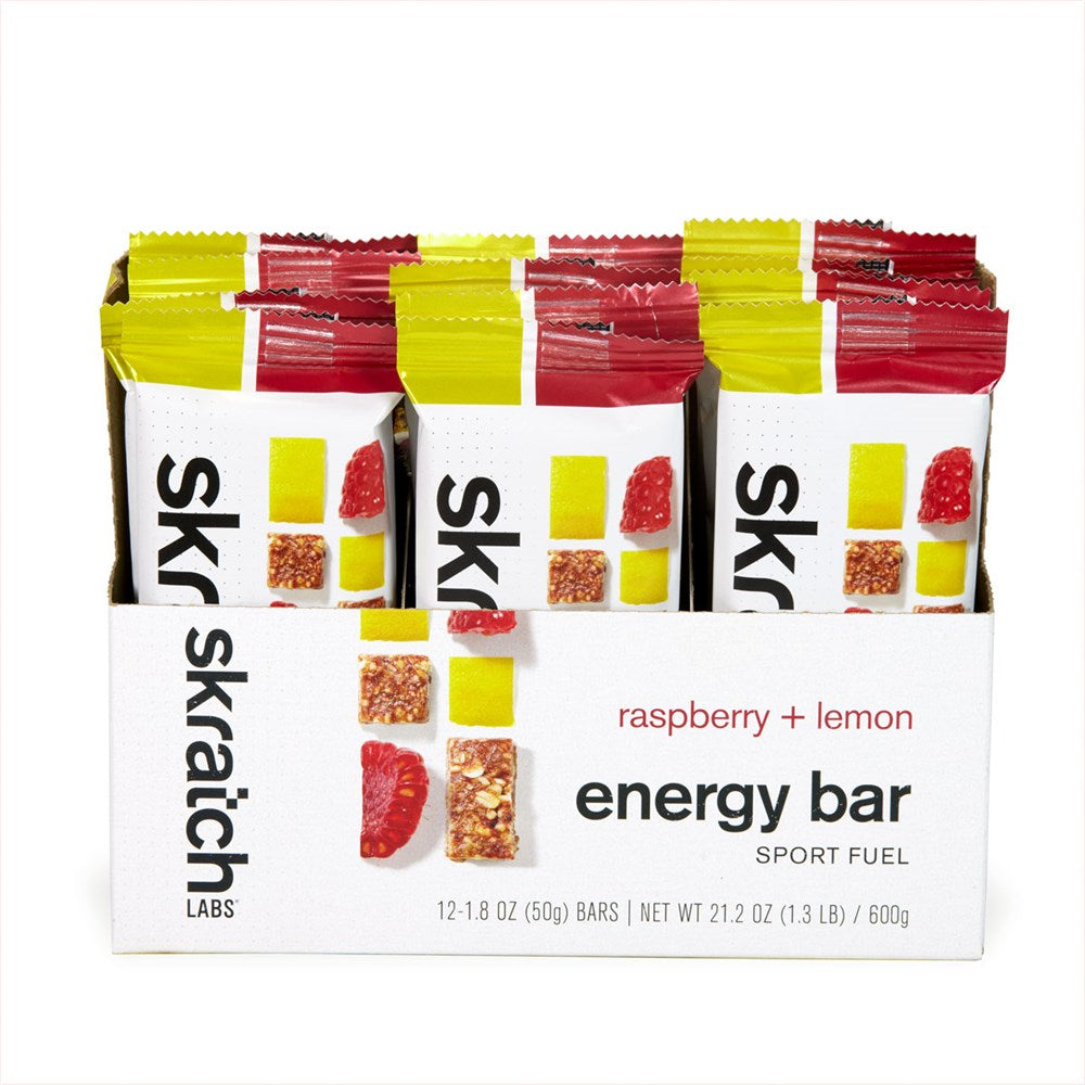 SkratchLabs Energy Bar Sport Fuel - Raspberries & Lemons - 12 Pack - 50g each (858690007461) - best Before July 2nd