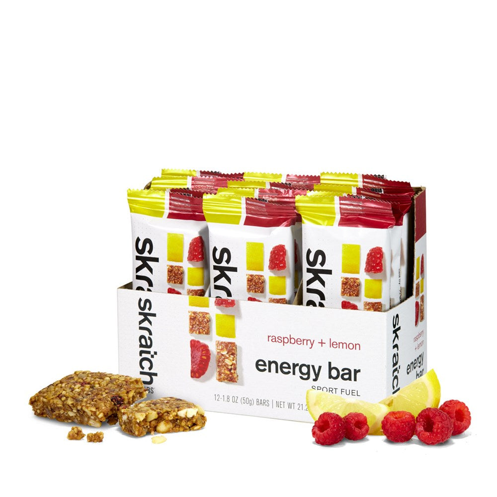 SkratchLabs Energy Bar Sport Fuel - Raspberries & Lemons - 12 Pack - 50g each (858690007461) - best Before July 2nd