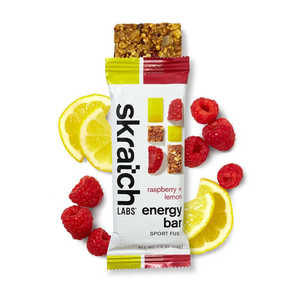 SkratchLabs Energy Bar Sport Fuel - Raspberries & Lemons - 12 Pack - 50g each (858690007461)