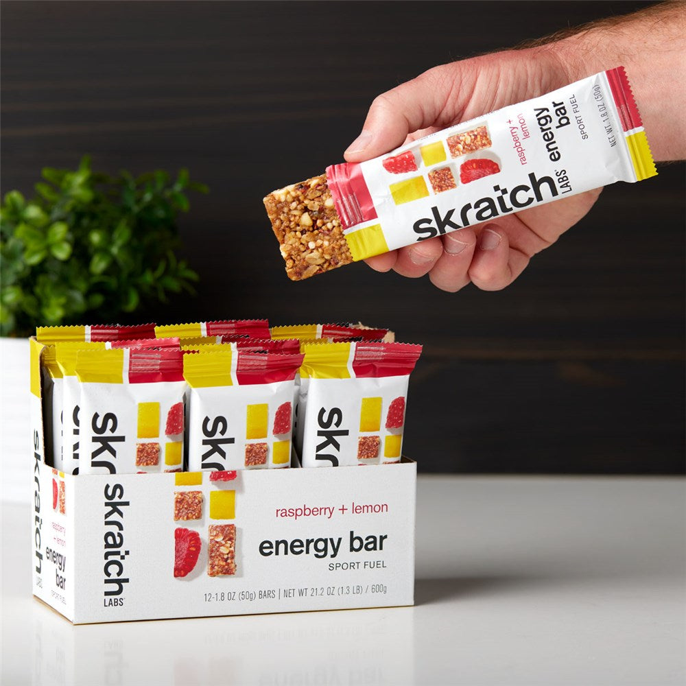 SkratchLabs Energy Bar Sport Fuel - Raspberries & Lemons - 12 Pack - 50g each (858690007461)