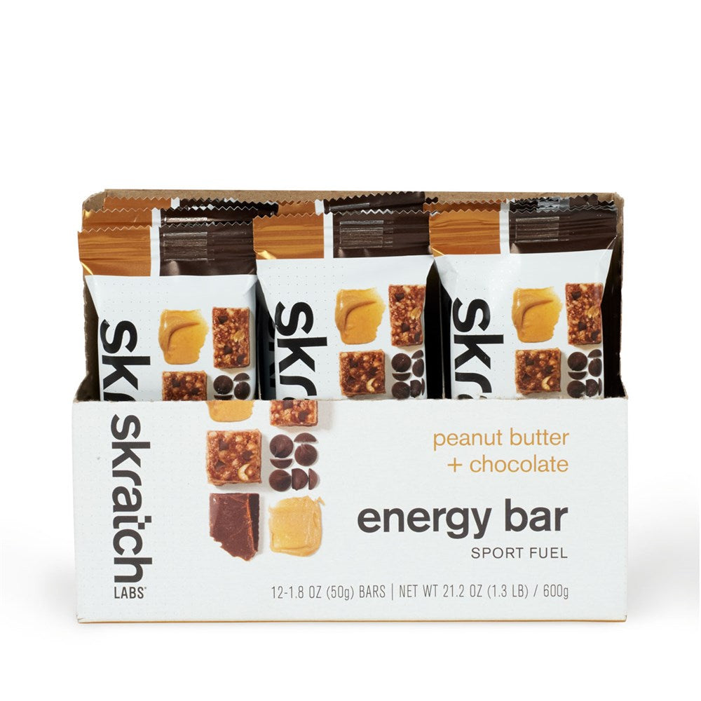 SkratchLabs Energy Bar Sport Fuel - Peanut Butter Chocolate - 12 Pack - 50g each (859943003124) - best before 12 July