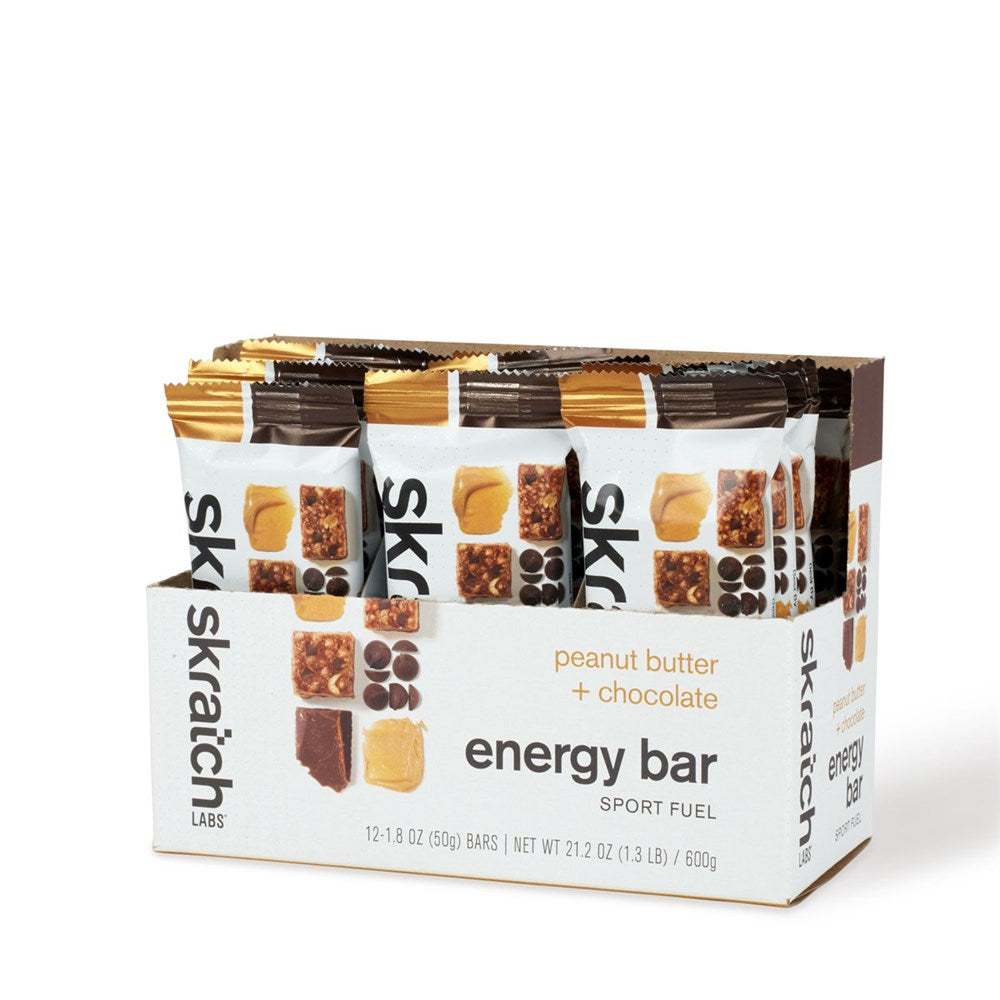 SkratchLabs Energy Bar Sport Fuel - Peanut Butter Chocolate - 12 Pack - 50g each (859943003124)