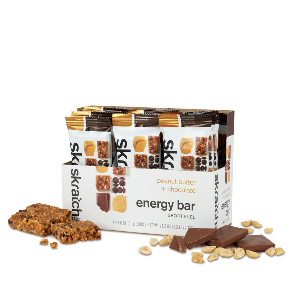 SkratchLabs Energy Bar Sport Fuel - Peanut Butter Chocolate - 12 Pack - 50g each (859943003124) - best before 12 July