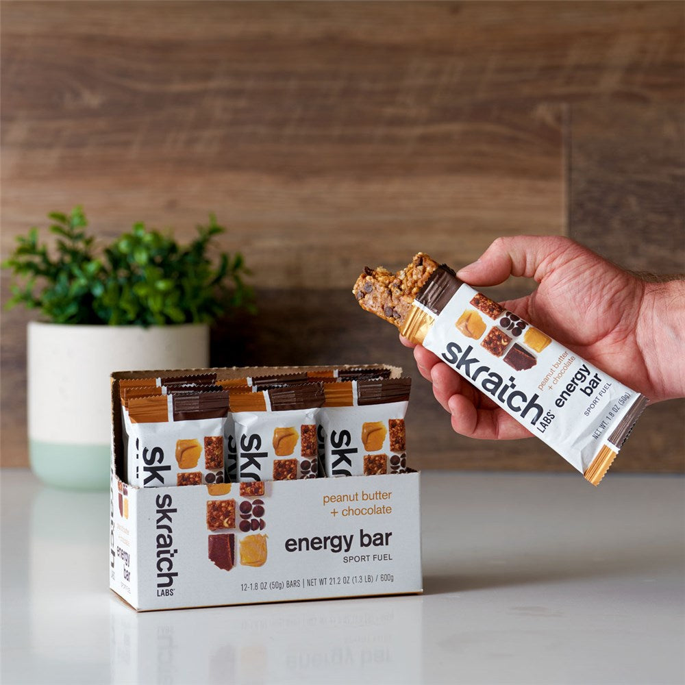 SkratchLabs Energy Bar Sport Fuel - Peanut Butter Chocolate - 12 Pack - 50g each (859943003124) - best before 12 July