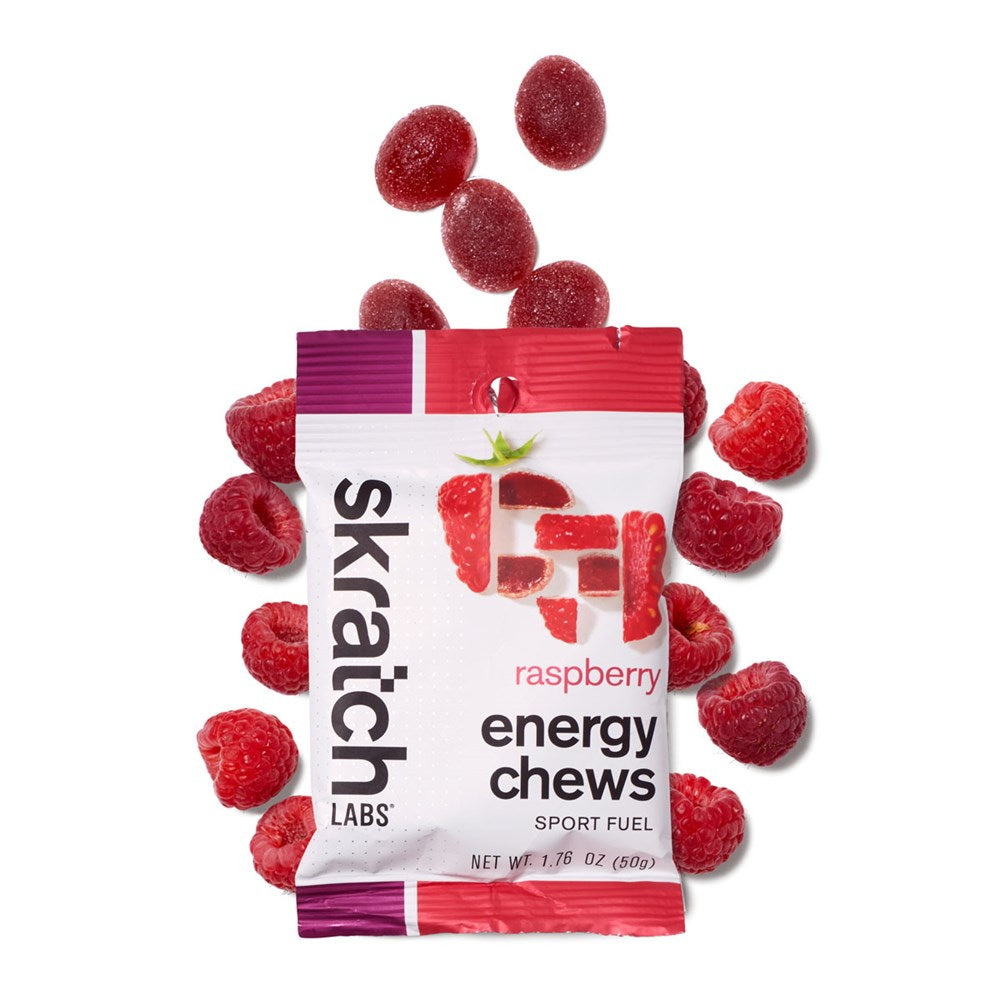 SkratchLabs Energy Chews Sport Fuel - Raspberry - Single Serving 10 Pack