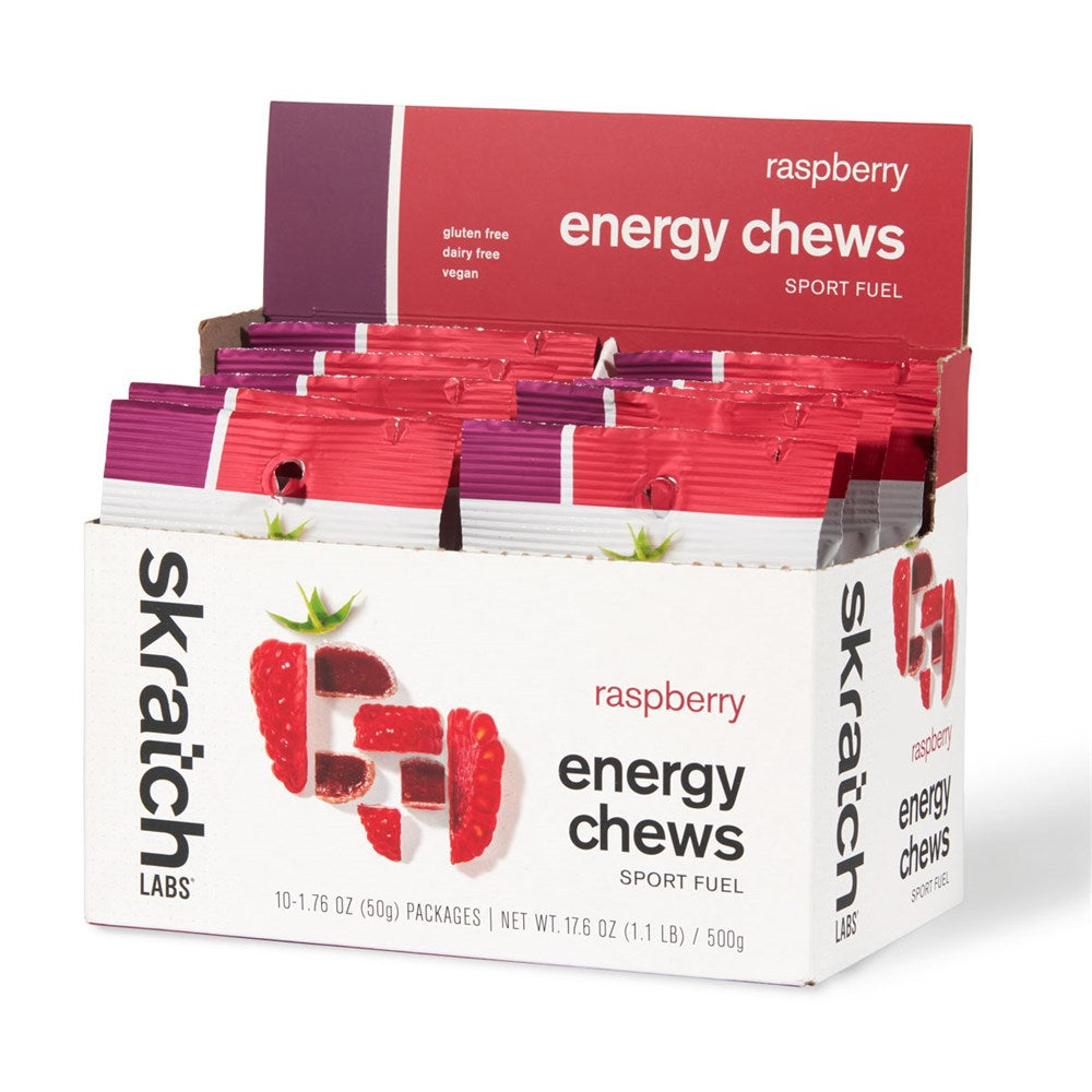 SkratchLabs Energy Chews Sport Fuel - Raspberry - Single Serving 10 Pack