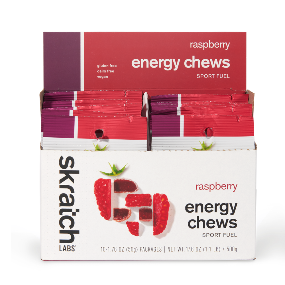 SkratchLabs Energy Chews Sport Fuel - Raspberry - Single Serving 10 Pack