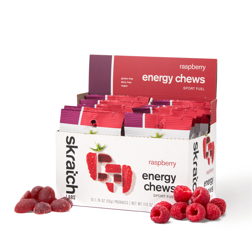 SkratchLabs Energy Chews Sport Fuel - Raspberry - Single Serving 10 Pack