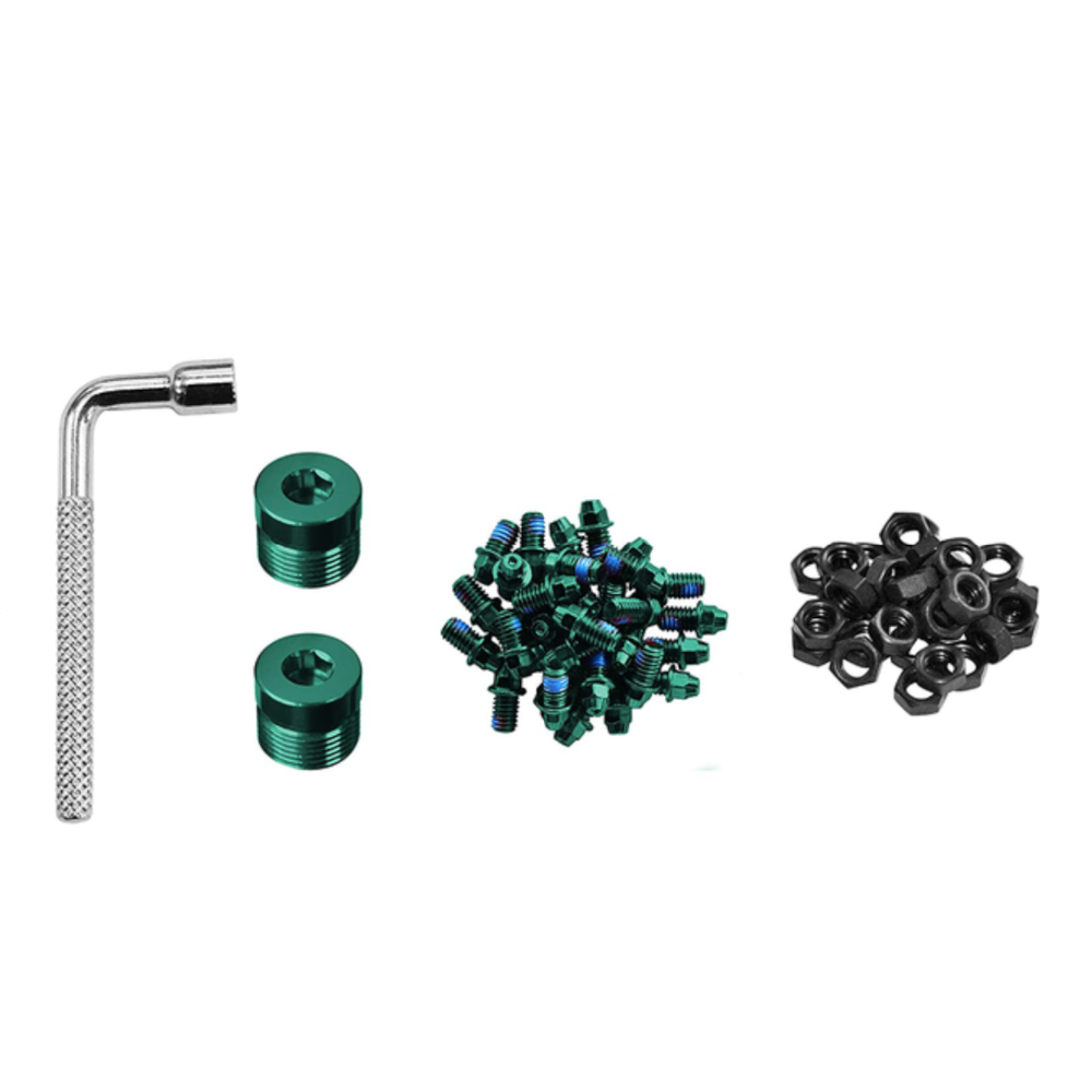 FUNN Stud Kit - Black Magic - Green (Stud And Nuts 32Pcs - Side Cap 2Pcs - 4mm Wrench)